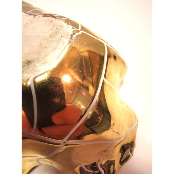 Vintage Gold Wavy Edge Display Dish - Italian Style Art Pottery - Picture 8 of 8